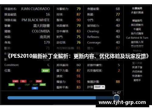 《PES2010最新补丁全解析：更新内容、优化体验及玩家反馈》